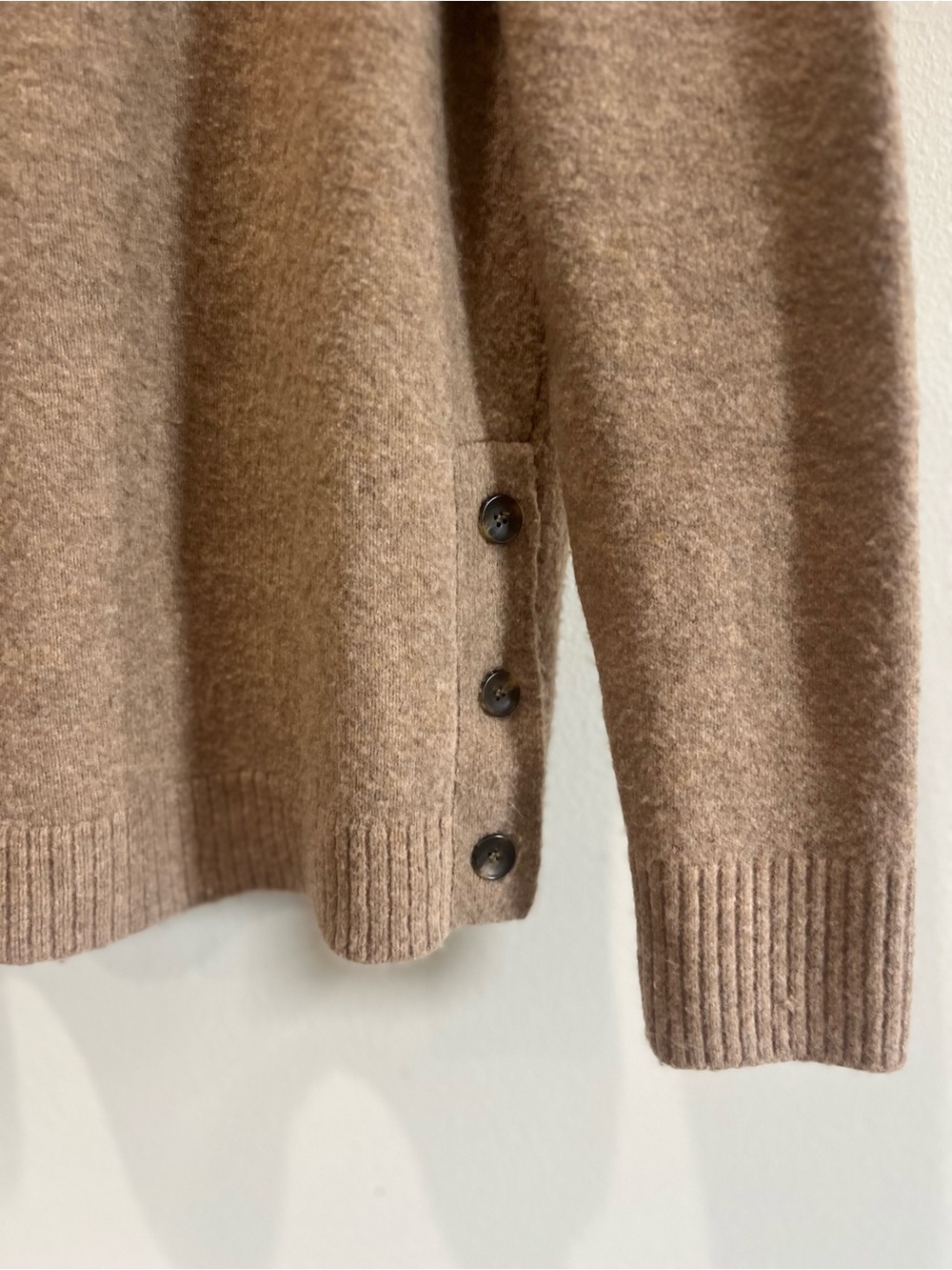 J.Crew Turtleneck Button-Side Sweater in Light Brown with button detail - Picture 2 of 5